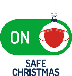 safe christmas concept face mask mode switch vector