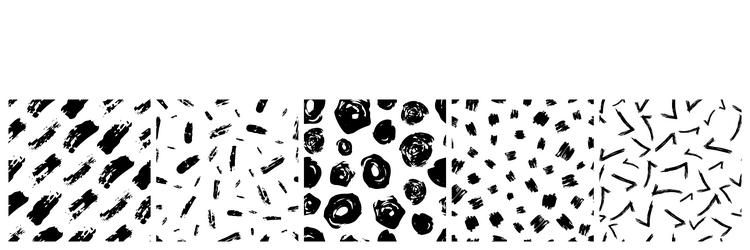 set of seamless patterns with scribble smears vector image