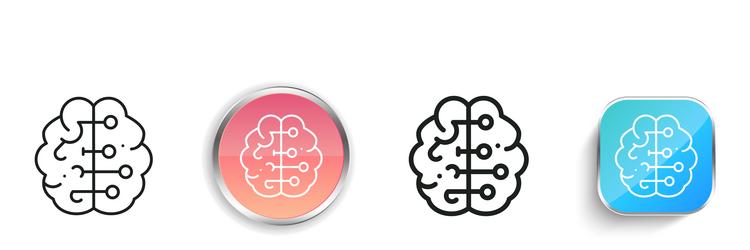 intelligence icon thin linear regular and button vector image