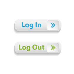 Realistic web login and log out buttons isolated vector