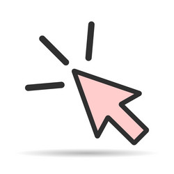 click arrow mouse shadow icon web button cursor vector image
