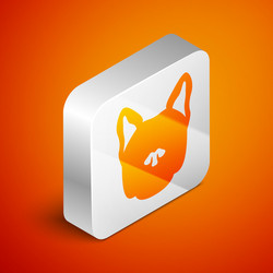 isometric dog icon isolated on orange background vector