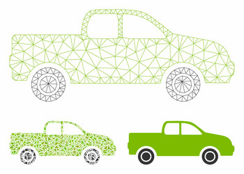 pickup mesh network model and triangle vector image