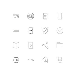 Web linear thin icons set outlined simple vector
