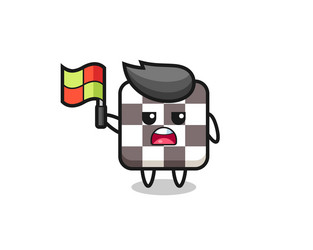 chess board character as line judge putting vector image