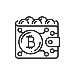 cryptocurrency icon bitcoin wallet with blockchain vector image