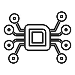 electronic chip connecting with multiple nodes vector image