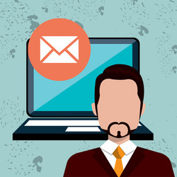 man laptop message web vector image