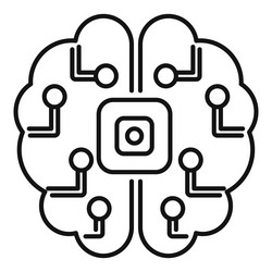 artificial intelligence chip processing data vector image
