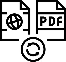 convert web site page to pdf file line icon vector image