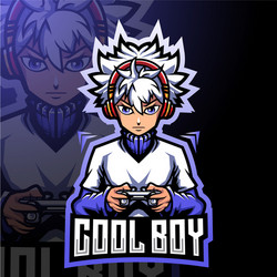 Premium Vector  Gamer anime boy with character with rock hand sign mascot  esport logo