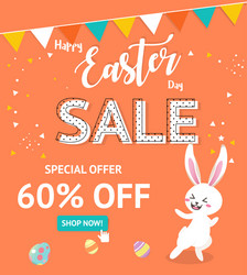 Easter sale banner background template vector