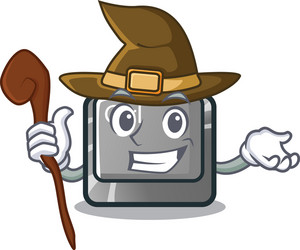 witch character ctrl button attached on computer vector