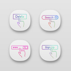 Click app icons set vector