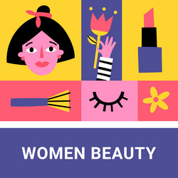 concept of a modern women beaty Vector Image