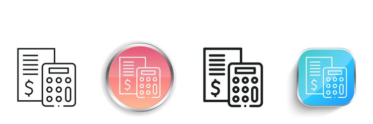 finances icon thin linear regular and button vector image