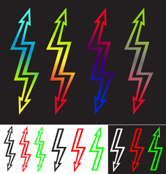 iridescent sign double-ended arrow lightning vector