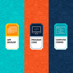 line programming patterns set vector image