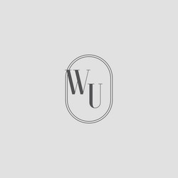 Initials wu wedding monogram logo inspiration Vector Image
