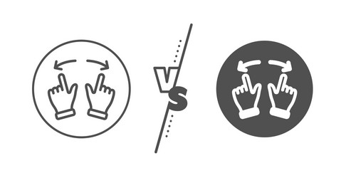 move gesture line icon slide arrow sign swipe vector image