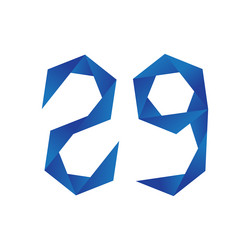 Number 29 logo with geometric pattern vector