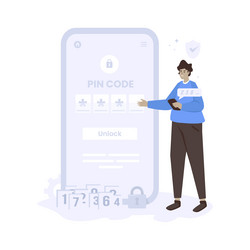 pin code to unlock password security access vector image