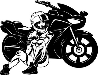 Sporty Woman on Motorcycle Vector Image