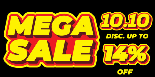 14 percent mega sale 1010 celebration discount 3d vector