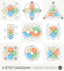 circle triangle arrows linear line design elements vector image