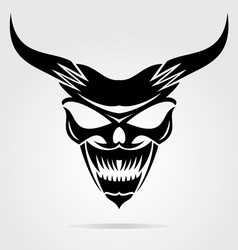 White demon face Royalty Free Vector Image - VectorStock