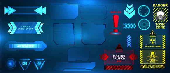 Sci-Fi HUD UI Elements vector image