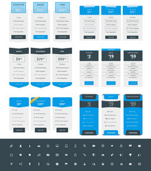set of pricing table design templates for websites vector image
