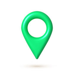 green 3d map geo pin icon web location pointer vector image
