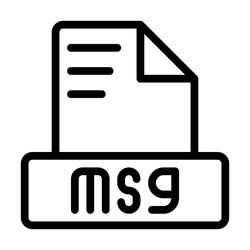 Msg file icon outline extension icons vector