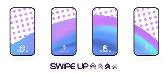 Swipe up template with abstract backdrop vector