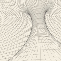 Wireframe torus with connected lines and dots vector