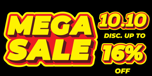 16 percent mega sale 1010 celebration discount 3d vector