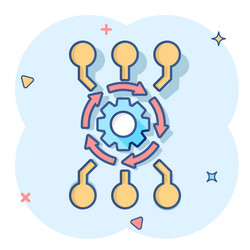 cartoon algorithm api software icon in comic vector