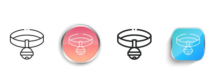 collar icon thin linear regular and button style vector image
