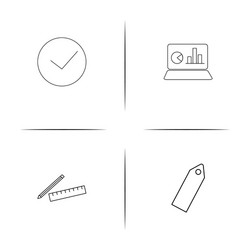 web and text simple linear icon setsimple outline vector image