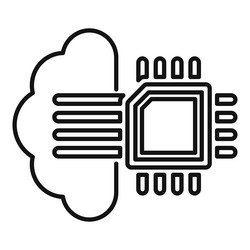cloud computing data transferring to microchip vector image