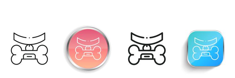collar icon thin linear regular and button style vector image