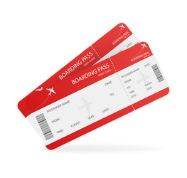 Flat empty airline tickets for concept design vector