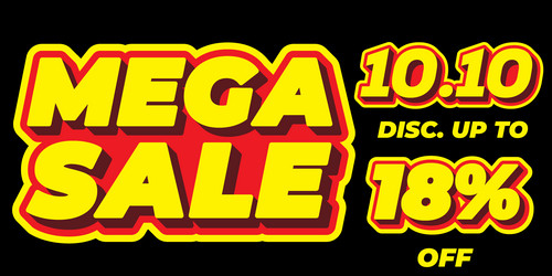 18 percent mega sale 1010 celebration discount 3d vector