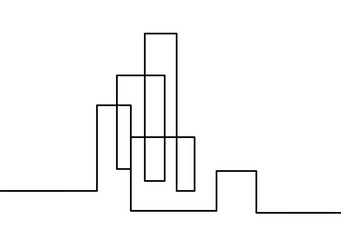 abstract architecture as continuous lines drawing vector image