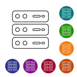 black line server data web hosting icon isolated vector image