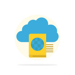 Cloud reading folder upload abstract circle vector