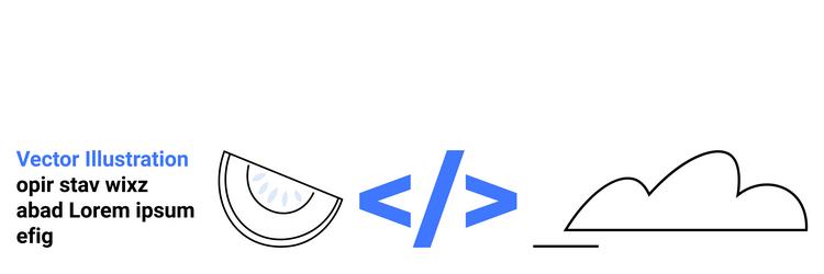 coding tag with cloud and semicircle elements vector image