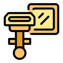 handheld barcode scanner reading code from box vector image