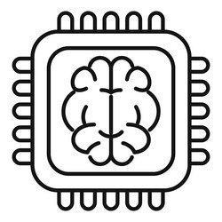 artificial intelligence chip processing data vector image